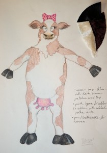 Daisy the Cow costume sketch