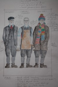 The Wind in the Willows costume sketch for Mole