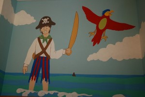 Close up of part of pirate mural