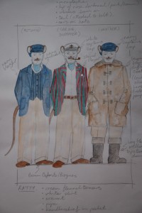 The Wind in the Willows costume sketch for Ratty